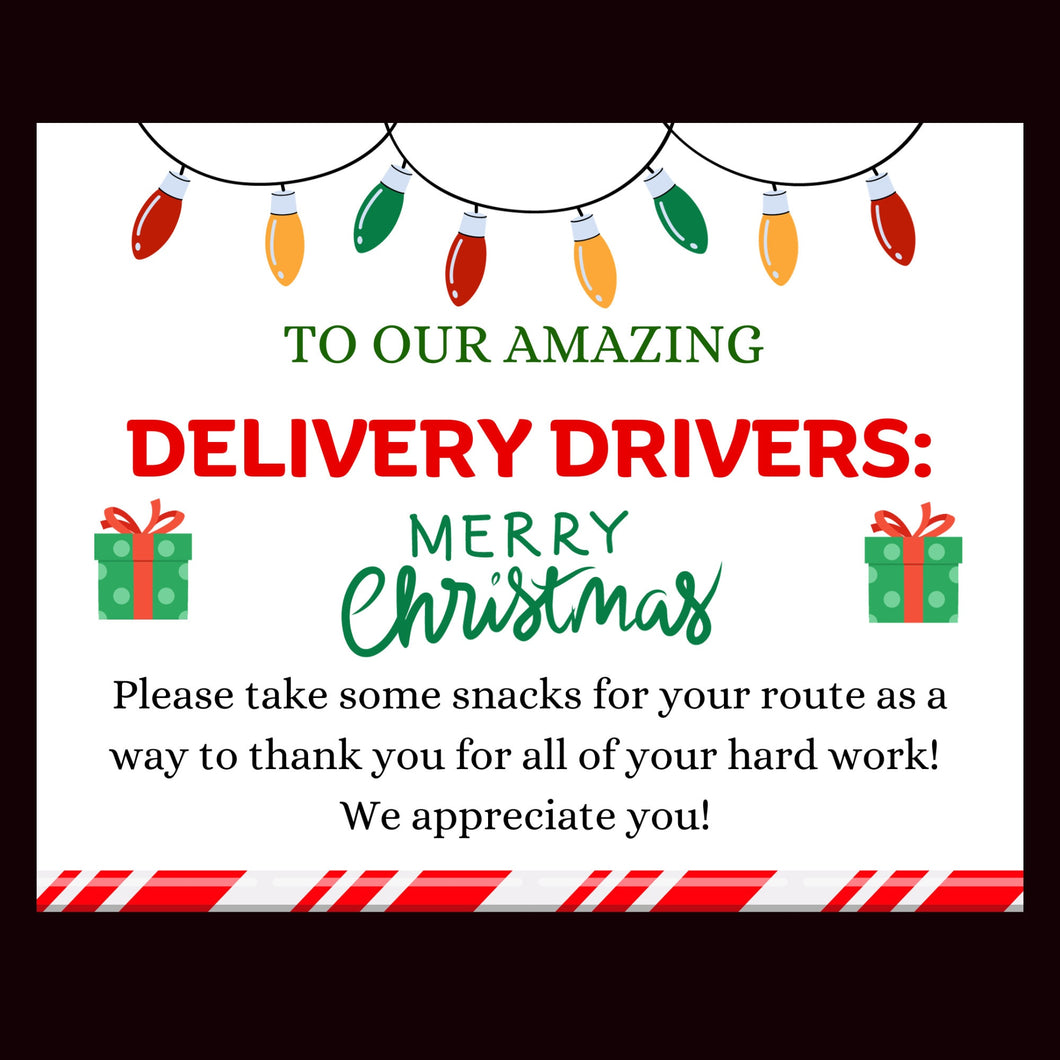 Delivery Driver appreciation sign, Postal man thank you