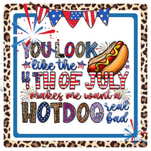 Load image into Gallery viewer, Patriotic metal sign for wreath,  Wreath Attachment, 4th of July Summer Wreath Rail attachment, summer bbq sign, hot dog decor
