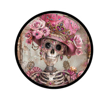 Load image into Gallery viewer, Skeleton Halloween Sign, Wreath Attachment, Halloween Wreath Sign, steampunk skeleton sign
