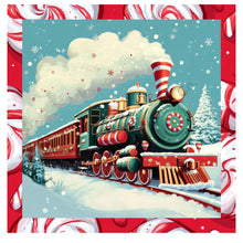 Load image into Gallery viewer, Christmas train sign, Peppermint candy decoration for the holidays, Christmas holiday train set
