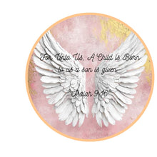 Load image into Gallery viewer, Angel wing sign, Metal angel sign, Christmas angel decoration, Metal wreath sign, Wreath attachment

