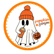 Load image into Gallery viewer, Ghost sign, Halloween metal sign, spooky metal wreath attachment
