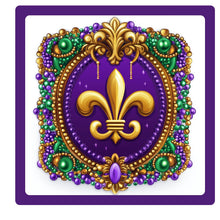 Load image into Gallery viewer, Mardi Gras Wreath Sign, Beads Mardi Gras, Throw me some beads mister sign, Louisiana pride decor

