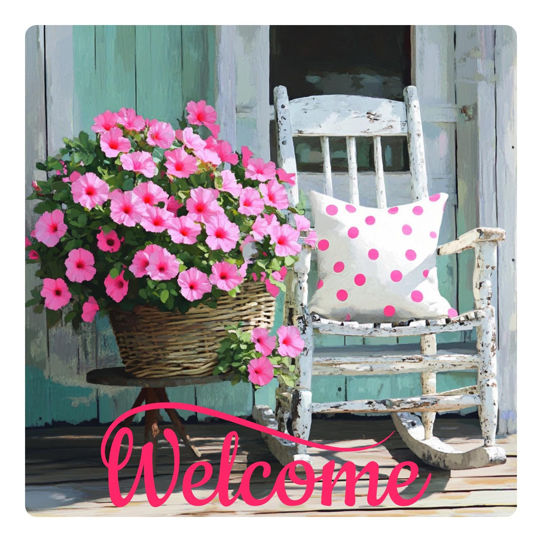 Petunias in a basket metal wreath sign, Pink tulips spring sign, Spring flowers wreath sign, Metal wreath sign, Farmhouse porch