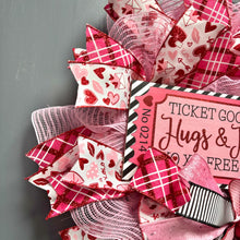 Load image into Gallery viewer, Bridal Shower pink decor, -Pink and Red Home Decor - Romantic Ribbon Wreath Gift- Gift for Her- Wedding season
