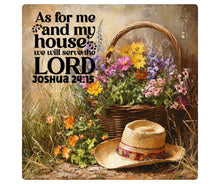Load image into Gallery viewer, Joshua 24:15 Scripture Wall Art – “As For Me and My House” Printable, Christian Farmhouse Decor, Bible Verse Floral Sign
